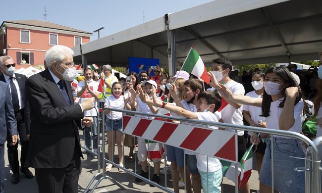 Il Presidente Mattarella questa mattina a Medolla e a Finale Emilia