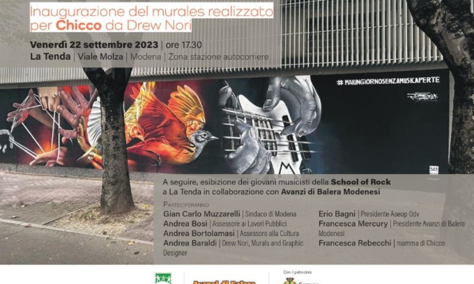 Un murales per ricordare Francesco “Chicco” Morandi