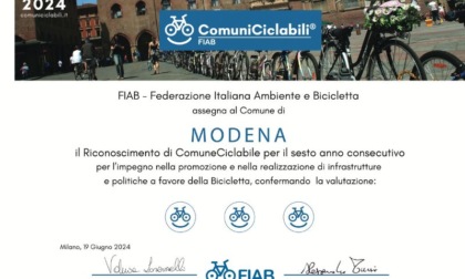 Modena tra i Comuni Ciclabili della Fiab