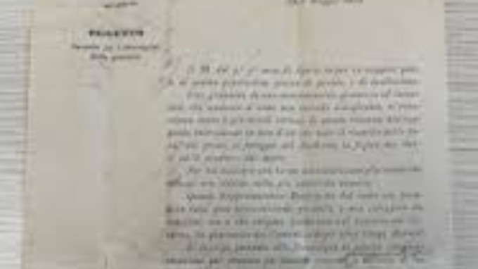 Dissequestrata antica lettera del 1879
