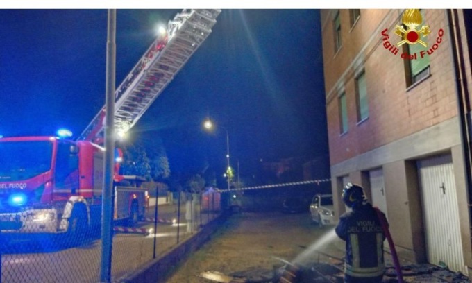 Incendio in un condominio