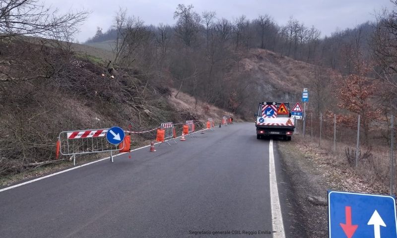 Frana sulla Provinciale 19 a Casa Azzoni