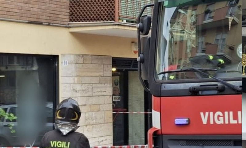 Violento incendio in un appartamento in via Riva del Garda