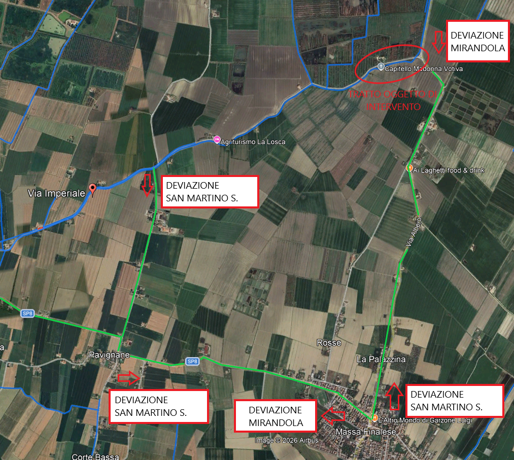 A Mirandola chiude via Imperiale