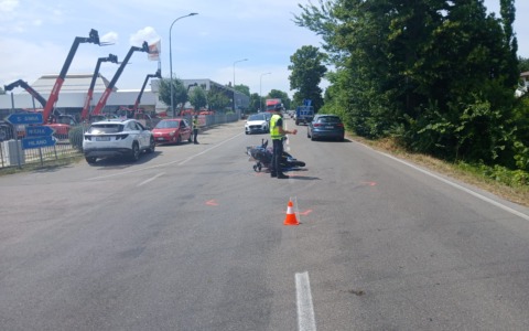 Scontro auto moto tra via Sant’Anna e via Emilia Ovest