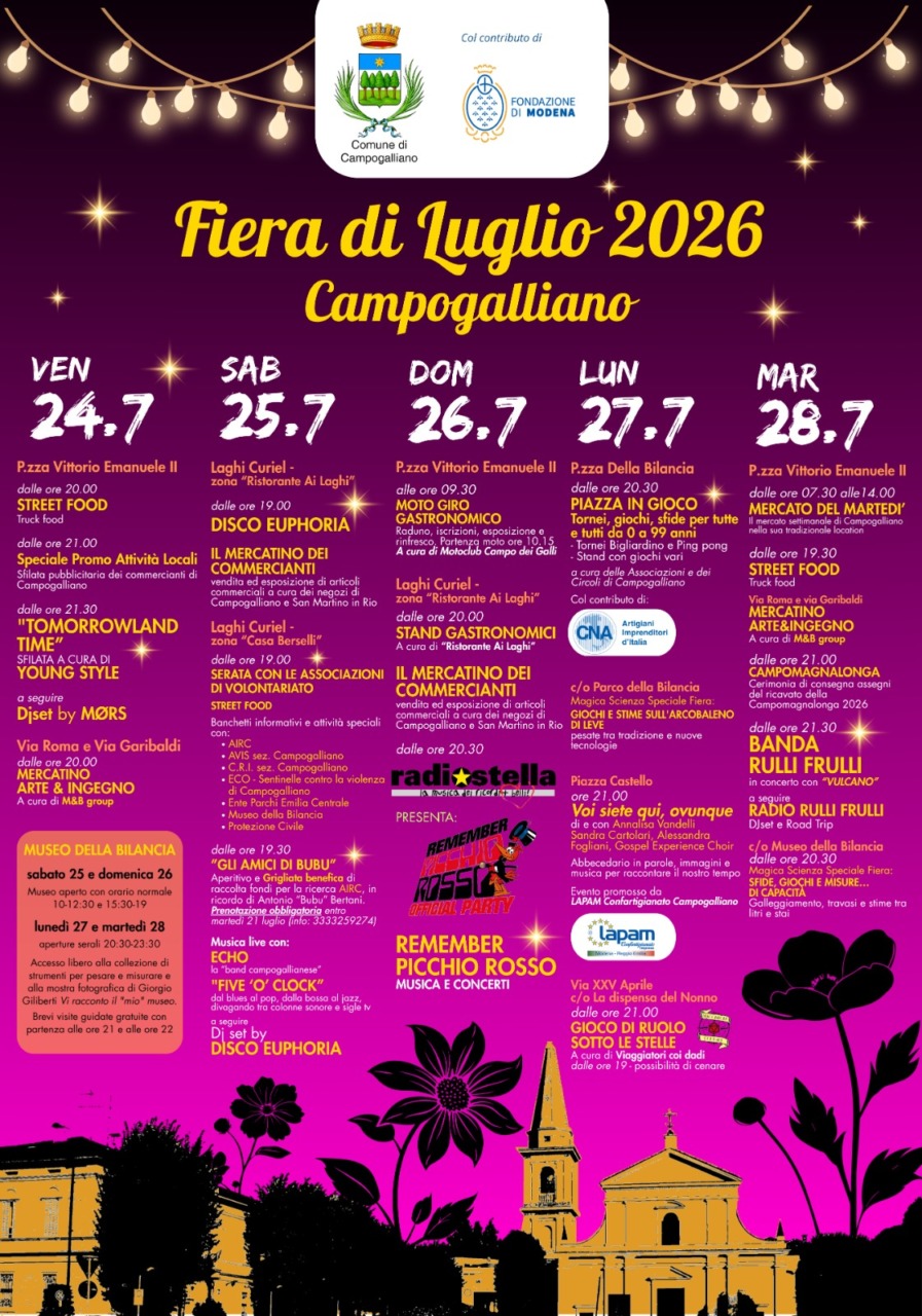 Campogalliano si prepara per la sua Fiera di Luglio