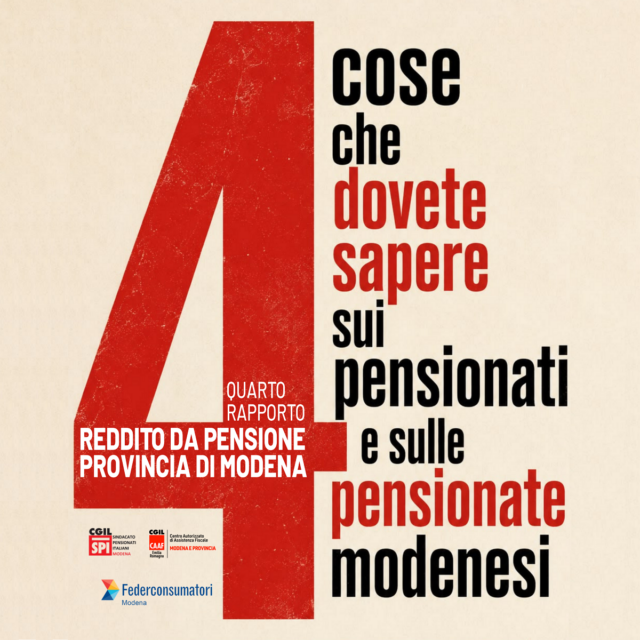Presentato il quarto rapporto sulla situazione dei pensionati in provincia di Modena